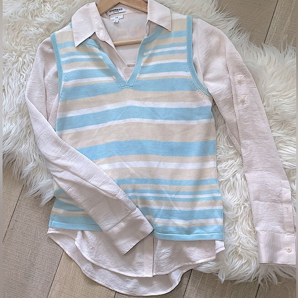 Falls Creek 100% Cotton Striped Top (M) - Picture 7 of 12